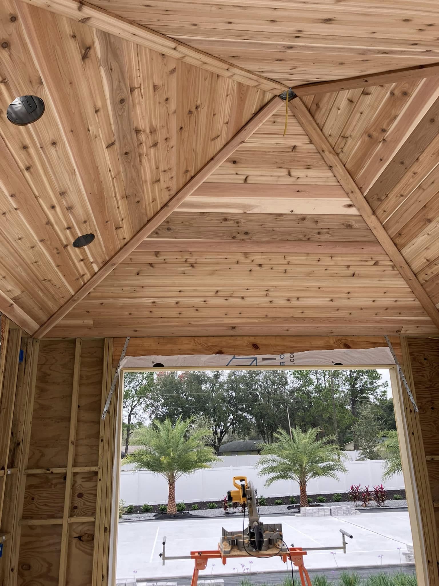 Custom cedar ceiling craftwork